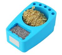 Support de boîte à souder en silicone avec boule de nettoyage en fil de cuivre et éponge humide pour pointes de fer, outil de filtre à dessouder - Compatible avec la plupart des stations de soudure, 4