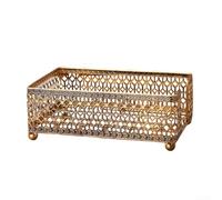 Support de boîte moderne en métal doré - Distributeur de cube minimaliste pour Kleenex - Cadre en fer solide pour la maison, le bureau, l'hôtel et le restaurant - 23 x 15 x 8,5 cm