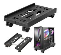 Support De Boîtier D'ordinateur,Portable Support De Roues De Tour D'ordinateur,Support D'unité Centrale Mobile avec 4 roulettes,Support Tour Pc sous Bureau pour Boite D'ordinateur(Noir)