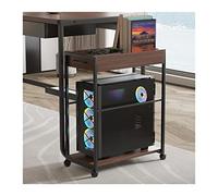 Support de Boîtier d'Ordinateur Support de tour d'ordinateur de bureau à 2 niveaux avec stockage, support de boîtier d'ordinateur portable, cadre en acier robuste, support de support de CPU roulant av