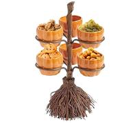 Support de bol à collation d'Halloween - Bol à collation en forme de citrouille - Bol à friandises pour servir des collations, de la salade, des desserts, Halloween, des accessoires de fête, de la