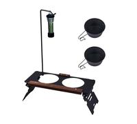 Support de bol surélevé pour chien, support de bol pour chien - Support multifonction en métal avec étagère de lampe,Plats pour animaux de compagnie pour chats et fournitures d'eau pour le camping