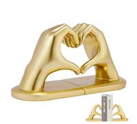Support de Bouchon de Livre - Geste de la Main d'amour, Statue de Doigt d'amour | Support de Serre-Livres en Forme de Doigt d'amour, Serre-Livres décoratifs Modernes pour étagères, Serre-Livres dorés