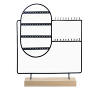 Support de boucles d'oreilles, organisateur bijoux bureau avec 20 crochets et 48 trous for bracelets, colliers, présentoir stand marché(Svart)