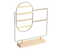 Support de boucles d'oreilles, organisateur bijoux bureau avec 20 crochets et 48 trous for bracelets, colliers, présentoir stand marché(Gold)