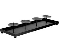 Support de bougies de l'Avent en métal anthracite - 40 cm - Plateau de bougies avec 4 supports avec mèche - couronne de l'Avent à décorer soi-même