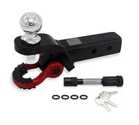 Support de boule d'attelage de remorque avec manille de remorquage et clip de goupille d'attelage de 1,9 cm pour camions lourds, VUS et voitures, support d'attelage multifonction 2 en 1 pour récepteur