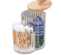 Support de boule de coton, organisateur de coiffeuse transparent anti-poussière avec couvercle, pour maison, salle de bain, chambre à coucher, dortoir, toilettes