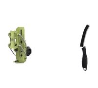 Support de bouteille adaptatif pour vélo, mécanisme de serrage automatique, porte-bouteille d'eau de moto et vélo adaptatif rotatif à 360 degrés réglable pour guidon de guidon (vert + brosse de