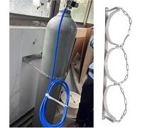 Support de bouteille de gaz en acier inoxydable avec chaîne, support de stockage de bouteille de gaz argenté, adapté aux cliniques/laboratoires et aux maisons.(34.3 inches-3 Bottles)