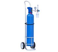 Support de Bouteille de gaz réglable - Chariot pour Bouteille d'oxygène médical avec Sangles, Support à roulettes Portable pour bidons de 158 mm, Support léger en Aluminium pour Un Transport