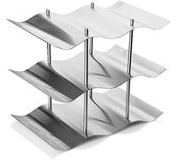 Support de bouteille de vin à 3 niveaux en acier inoxydable amovible pour décoration d'intérieur (taille : 26,5 x 16,5 x 22,5 cm)