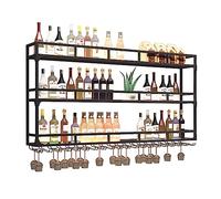Support de bouteille de vin en métal avec support de rangement pour verres à pied pour étagères de bar, moderne et multifonctionnel, support mural pour bouteilles d'alcool, idéal pour les restaurants