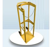 Support de Bouteille D'oxygène Chariot à Roulettes pour Bouteille D'oxygène Simple, Étagère Fixe pour Bouteille de Gaz Robuste, Chariot Portable pour Bouteille D'oxygène/Argon avec Chaîne de Sécurit