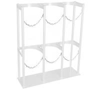 Support de bouteille d'oxygène for le stockage et le transport, étagère fixe robuste for bouteilles de gaz, avec chaîne de protection réglable, for hôpital, laboratoire, usine(White,88x30x100cm)