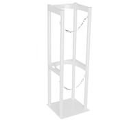 Support de bouteille d'oxygène for le stockage et le transport, étagère fixe robuste for bouteilles de gaz, avec chaîne de protection réglable, for hôpital, laboratoire, usine(White,34x30x100cm)