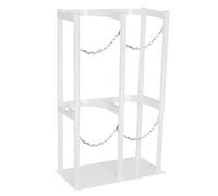 Support de bouteille d'oxygène for le stockage et le transport, étagère fixe robuste for bouteilles de gaz, avec chaîne de protection réglable, for hôpital, laboratoire, usine(White,60x30x100cm)