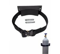 Support de Bouteille d'oxygène réglable avec chaîne de sécurité - Support Mural pour Bouteilles de CO2, Support pour Bouteilles médicales avec vis d'expansion, étagère Fixe (Noir, 6 pièces)