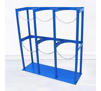 Support de bouteille d'oxygène robuste avec chaîne de protection réglable, support de rangement en acier pour bouteilles d'oxygène pouvant contenir 1, 2, 3, 4 ou 5 bouteilles, organisateur de bouteill