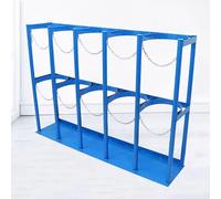 Support de bouteille d'oxygène robuste avec chaîne de protection réglable, support de rangement en acier pour bouteilles d'oxygène pouvant contenir 1, 2, 3, 4 ou 5 bouteilles, organisateur de bouteill