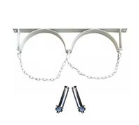 Support de bouteille d'oxygène simple Double support métallique avec vis hôpitaux maison blanc bleu(White,Full)