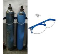 Support de Bouteille D'oxygène Support pour Bouteille de Gaz avec Chaîne et Vis de Fixation, Support Mural Bleu pour Bouteille D'oxygène, Support Fixe pour Bouteille de CO2(35cm (13 3/4"))