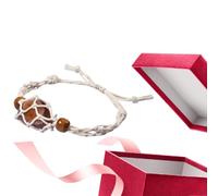 Support de bracelet en - Longueur de la chaîne réglable 20 cm Bracelet cage à quartz, berceau en pierre vide, cordon de suspension | Collier artisanal Affichage de rock Exemplaire Minéral