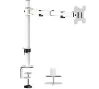Support de bras de moniteur WALI pour bureau Support de montage de moniteur de bureau d'ordinateur simple jusqu' 32 pouces 22 lb (M001-W) Blanc