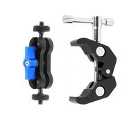 support de bras magique articulé 12mm Double rotule 1/4 ""vis pour DSLR caméra DV moniteur lumière trépied Live support de chaussure - Type Blue w Super Clamp