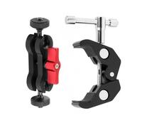 support de bras magique articulé 12mm Double rotule 1/4 ""vis pour DSLR caméra DV moniteur lumière trépied Live support de chaussure - Type Red w Super Clamp