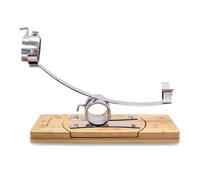 Support de bras oscillant à 360° avec tête pivotante, 3 clous, base rotative en bois et quincaillerie en métal
