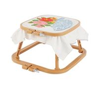 Support de Broderie Double Letsinstyle Cadre à Point de Croix de Bureau Compact Cercle à Broder Rectangulaire à 2 niveau pour Projets de Couture et de Loisirs Créatifs