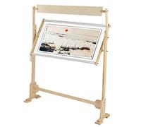 Support de Broderie Réglable en Bois , Cadre Couture Broderie Point de Croix à Pied, Cadre de Broderie à Coudre Rotatif à 360° pour Projets de Borderie, d'Aiguille et Tapisserie, 104 x 40 x 88 cm