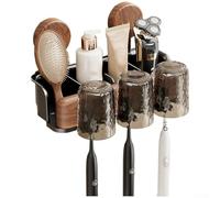 Support de brosse à dents à ventouse, support de rangement mural non perforé, 100 % étanche et super aspiration, pour lavabo de salle de bain (C)