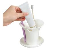 Support de brosse à dents, avec fentes de drainage et base en céramique stable - Support de brosse à dents pour salle de bain, peigne, rasoir, dentifrice, stylo, fournitures de bureau, dortoir à
