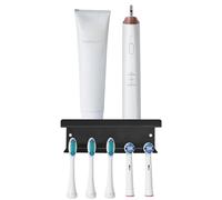 Support de Brosse à Dents en Acier Inoxydable18/8 avec Organiseur de Brosse à Dents Autoadhésif 3M et Distributeur de Dentifrice (Noir)