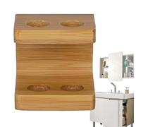 Support de Brosse à Dents en Bambou - Support de Brosse à Dents Minimaliste en Bois - Base Stable Anti-basculement - polie - Design Multi-Trous pour Salle de Bain Commune - Rangement