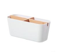 Support de brosse à dents en bois à 4 fentes avec compartiments amovibles pour organiser les brosses à dents, les tubes de dentifrice, les stylos et autres essentiels du quotidien dans une boîte de
