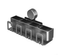 Support de brosse à dents en métal à suspendre pour salle de bain avec système de drainage rapide - Finition grise - Organise les brosses électriques, le dentifrice, les rasoirs et les peignes pour