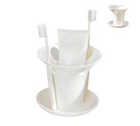 Support de brosse à dents multifonction stable en céramique avec fentes | Support de brosse à dents en céramique, pour peigne, rasoir, dentifrice, stylo, fournitures de bureau, dortoir, appartement