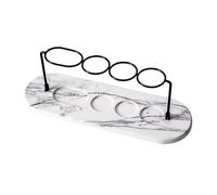 Support de brosse à dents pour salle de bain avec base en diatomite avec cadre en métal absorbant à séchage rapide pour brosses à dents, dentifrice, rasoirs et peignes, 30 x 19 cm, blanc (C)