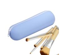 Support de brosse de maquillage en silicone : sac de toilette portable pour voyage, mécanisme de défense robuste, organisateur de rangement cosmétique portable pour bijoux de marqueurs, support, bleu