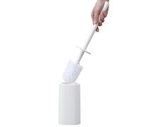 Support de brosse de toilette - Ensemble de nettoyage de salle de bain peu encombrant, brosse à poignée durable | Poils élégants pour nettoyage en profondeur, hygiène de cuvette de toilette, design