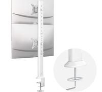 Support de Bureau articulé pour Double écran - Écran Vertical pour Deux écrans d'ordinateur de 13 à 34 Pouces avec Pince en C Blanc