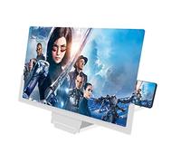 Support de Bureau avec écran agrandissant for Regarder des Films, vidéos, Lire ou projeter l'image Son téléphone(White,14 inch)