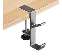 Support de bureau - Crochet de sac pour étagères - Crochet de support de sac, cintre de sac de table | Double crochet de serrage pour sac de bureau, support pour casque, alliage d'aluminium, réduit