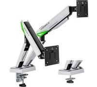 Support de bureau de jeu à contrepoids pivotant et inclinable pour moniteur-TV 16 kg - 3 pivots - 2 bras - 17-38 - Blanc