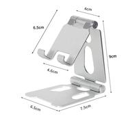 Support De Bureau De Téléphone Portable En Alliage D'aluminium En Métal Pour Iphone 13 14 Pro Support Paresseux Live Support De Téléphone Portable Pliant Portable.Argent.