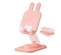 Support de bureau de téléphone : support en ABS, berceau pliable | Base pivotante compacte à 360 degrés avec fonction de design de lapin, station à ressort réglable pour la table de chevet