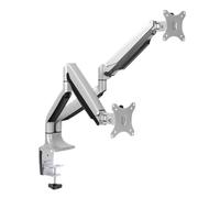Support de bureau double écran Logilink BP0043, 13"-32", ressort à gaz, aluminiu